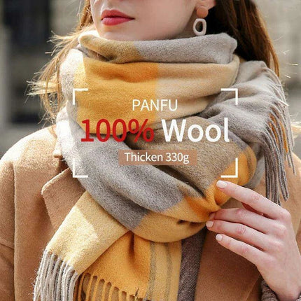Chic Cashmere Plaid Wrap - Elegant Winter Neck Accessory - Très Elite