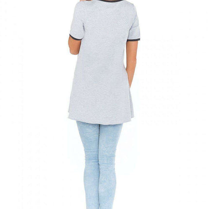 Chic Casual Short Sleeve Tunic Blouse - Très Elite