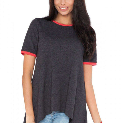 Chic Casual Short Sleeve Tunic Blouse - Très Elite