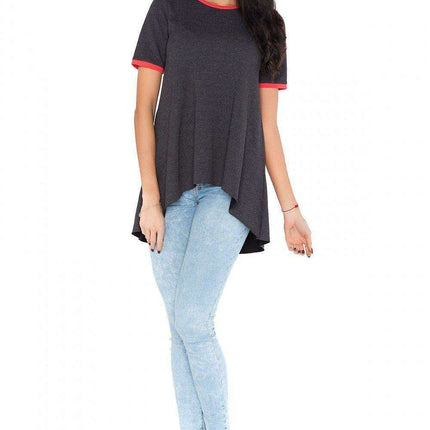 Chic Casual Short Sleeve Tunic Blouse - Très Elite
