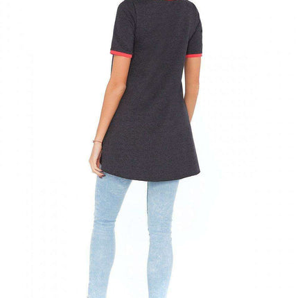 Chic Casual Short Sleeve Tunic Blouse - Très Elite