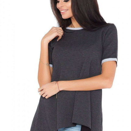 Chic Casual Short Sleeve Tunic Blouse - Très Elite