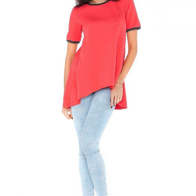 Chic Casual Short Sleeve Tunic Blouse - Très Elite