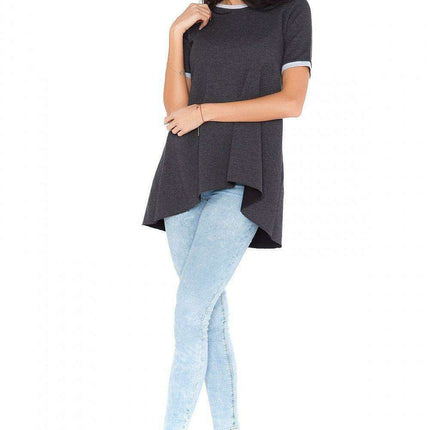 Chic Casual Short Sleeve Tunic Blouse - Très Elite