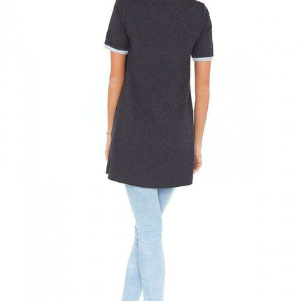 Chic Casual Short Sleeve Tunic Blouse - Très Elite