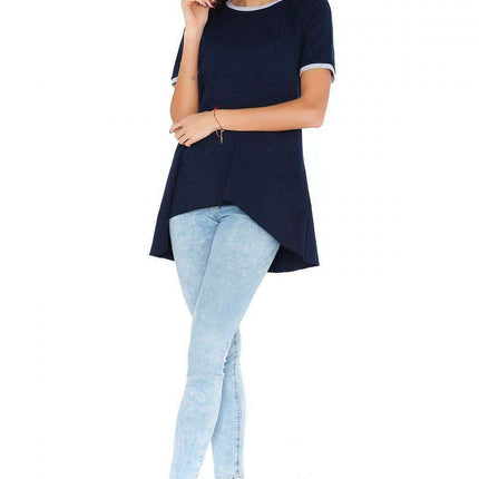 Chic Casual Short Sleeve Tunic Blouse - Très Elite