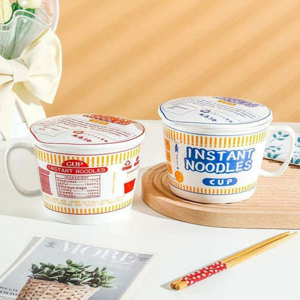 Chic Ceramic Bowls with Lids - Ideal for Noodles, Salads, and Trendy Bento Lunches - Très Elite