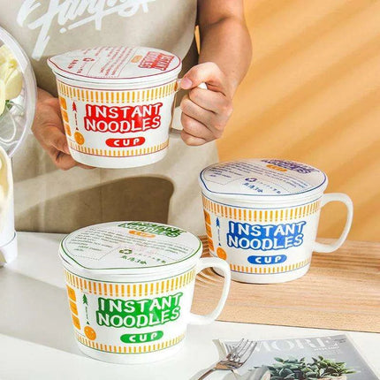 Chic Ceramic Bowls with Lids - Ideal for Noodles, Salads, and Trendy Bento Lunches - Très Elite