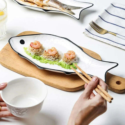 Chic Ceramic Fish-Shaped Steamer Tray: Elevate Your Healthy Cooking Game - Très Elite