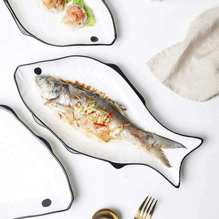 Chic Ceramic Fish-Shaped Steamer Tray: Elevate Your Healthy Cooking Game - Très Elite