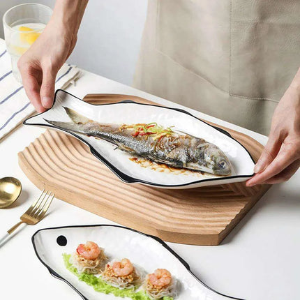 Chic Ceramic Fish-Shaped Steamer Tray: Elevate Your Healthy Cooking Game - Très Elite