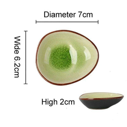 Chic Ceramic Soy Sauce Dipping Dish Set with Multi-Purpose Serving Tray..