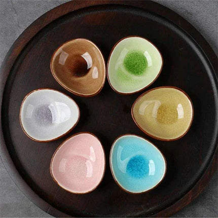 Chic Ceramic Soy Sauce Dipping Dish Set with Multi-Purpose Serving Tray - Très Elite