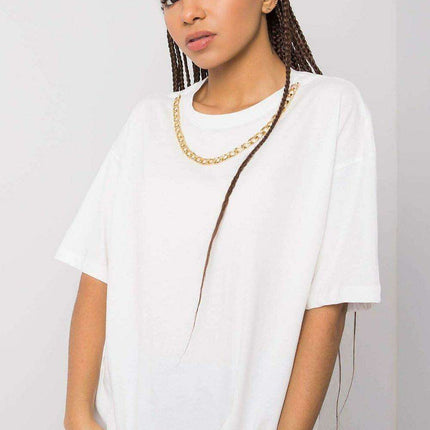 Chic Chain Embellished Cotton T Shirt For Women Casual