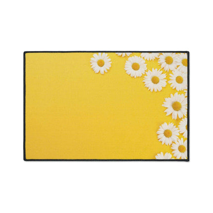 Chic Chamomile Personalized Area Rug with Modern Black Edging and Vibrant Designs - Très Elite