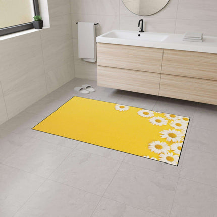 Chic Chamomile Personalized Area Rug with Modern Black Edging and Vibrant Designs - Très Elite