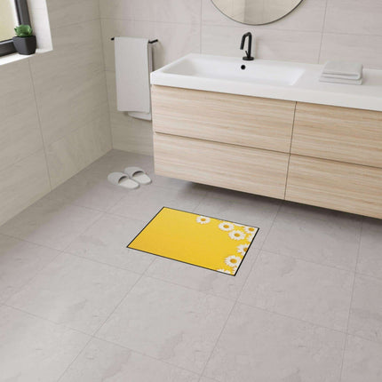 Chic Chamomile Personalized Area Rug with Modern Black Edging and Vibrant Designs - Très Elite