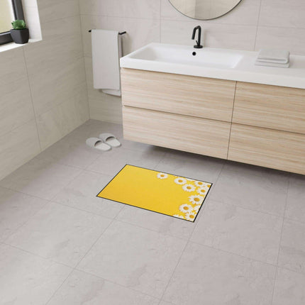 Chic Chamomile Personalized Area Rug with Modern Black Edging and Vibrant Designs - Très Elite