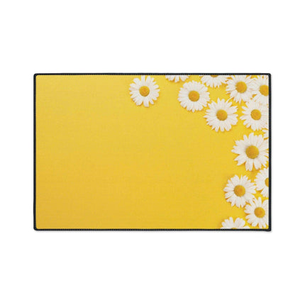Chic Chamomile Personalized Area Rug with Modern Black Edging and Vibrant Designs - Très Elite