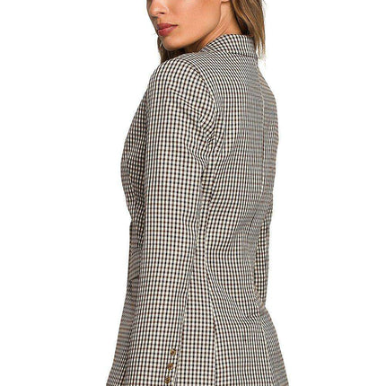 Chic Check Print Autumn Jacket - Perfect for Work and Leisure - Très Elite