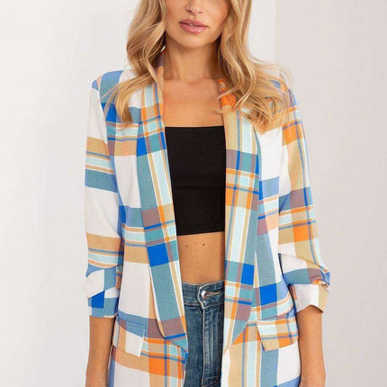 Chic Checkered Blazer by Italy Moda for Summer Style