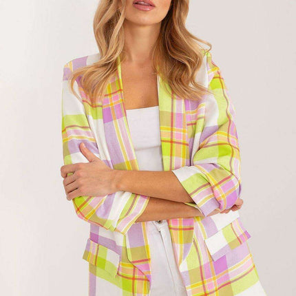 Chic Checkered Blazer by Italy Moda for Summer Style