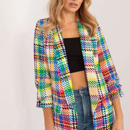 Chic Checkered Blazer by Italy Moda for Summer Style