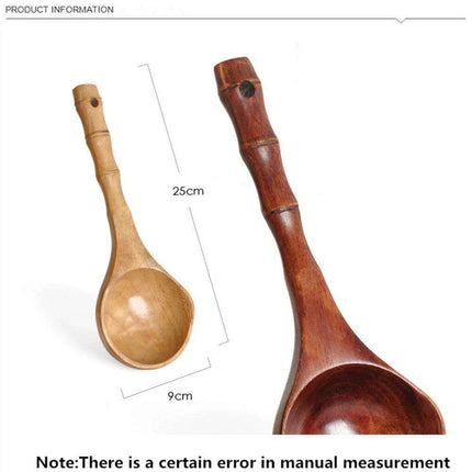 Chic Chestnut Wood Extended Handle Soup Ladle - Sophisticated Cooking Spoon for Your Culinary Space - Très Elite