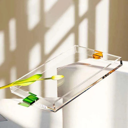 Chic Clear Acrylic Serving Tray for Elegant Teacup Display - Modern Home Essential - Très Elite