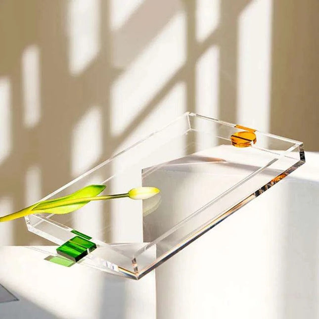 Chic Clear Acrylic Serving Tray for Elegant Teacup Display - Modern Home Essential