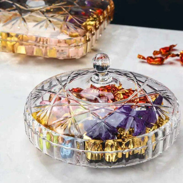 Chic Clear Candy and Snack Organizer Tray with Decorative Lid for Stylish Home Storage