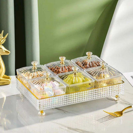 Chic Clear Nordic Snack Trays - Stylish 4/6 Compartment Bowls for Treats and Candies - Très Elite