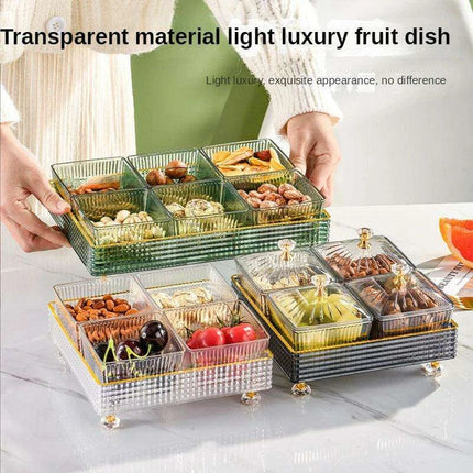 Chic Clear Nordic Snack Trays - Stylish 4/6 Compartment Bowls for Treats and Candies - Très Elite