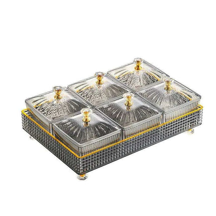 Chic Clear Nordic Snack Trays - Stylish 4/6 Compartment Bowls for Treats and Candies - Très Elite