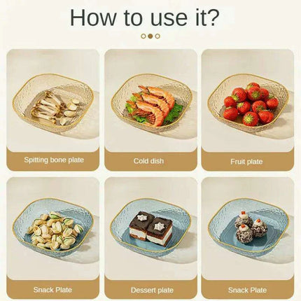 Chic Clear Serving Tray with Holder - Ideal for Elegant Salads and Snacks - Très Elite