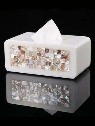 Chic Coastal-Inspired Tissue Box Holder for Elegant Home and Hospitality Settings..
