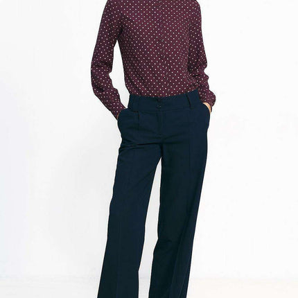 Chic Collared Long Sleeve Shirt Pea Print Autumn Style - Très Elite