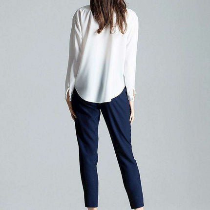 Chic Collarless V-Neck Long Sleeve Shirt with Stylish Snap Buttons and Unique Print - Très Elite