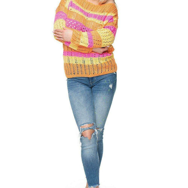 Chic Colorful Peekaboo Pullover