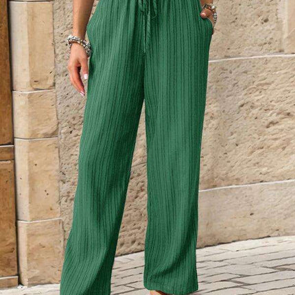 Chic Colorful Pleated Straight Leg Trousers for Women