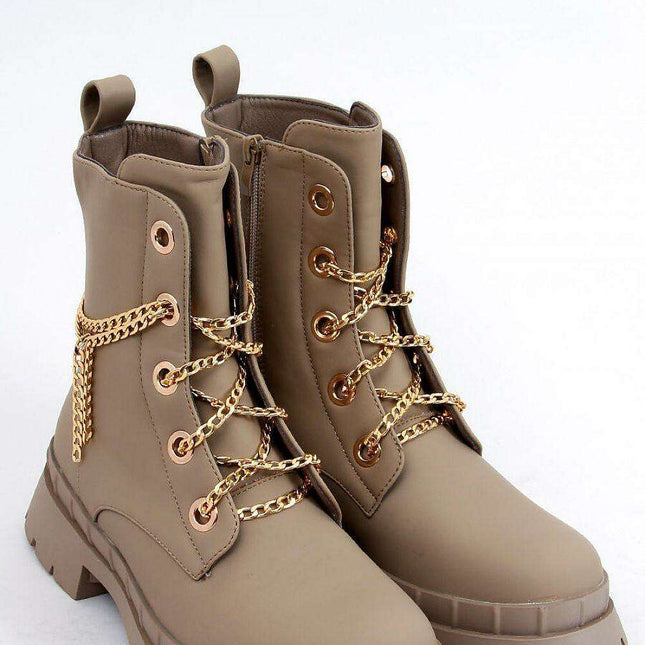 Chic Comfort Boots with Gold Chain Detail