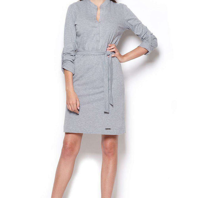 Chic Comfort: Women's Cotton Day Dress with Snap Fasteners - Your Essential Fashion Piece