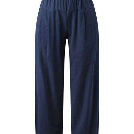 Chic Comfort: Women's High Waist Cotton Linen Harem Pants