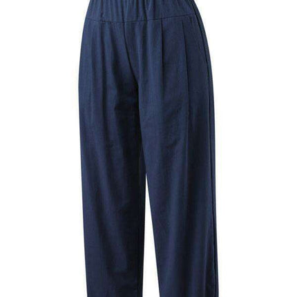 Chic Comfort: Women's High Waist Cotton Linen Harem Pants