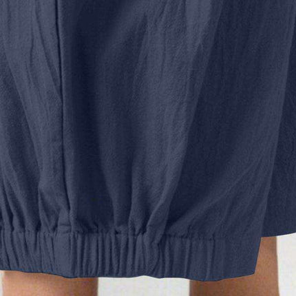 Chic Comfort: Women's High Waist Cotton Linen Harem Pants