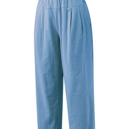 Chic Comfort: Women's High Waist Cotton Linen Harem Pants