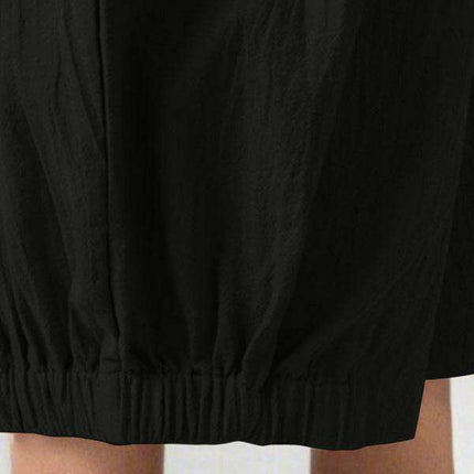 Chic Comfort: Women's High Waist Cotton Linen Harem Pants