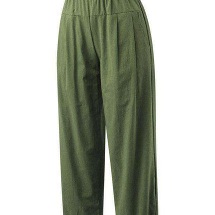 Chic Comfort: Women's High Waist Cotton Linen Harem Pants