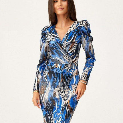Chic Convertible Buff Sleeve Mini Dress by Roco Fashion - Très Elite