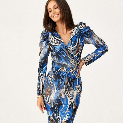 Chic Convertible Buff Sleeve Mini Dress by Roco Fashion - Très Elite